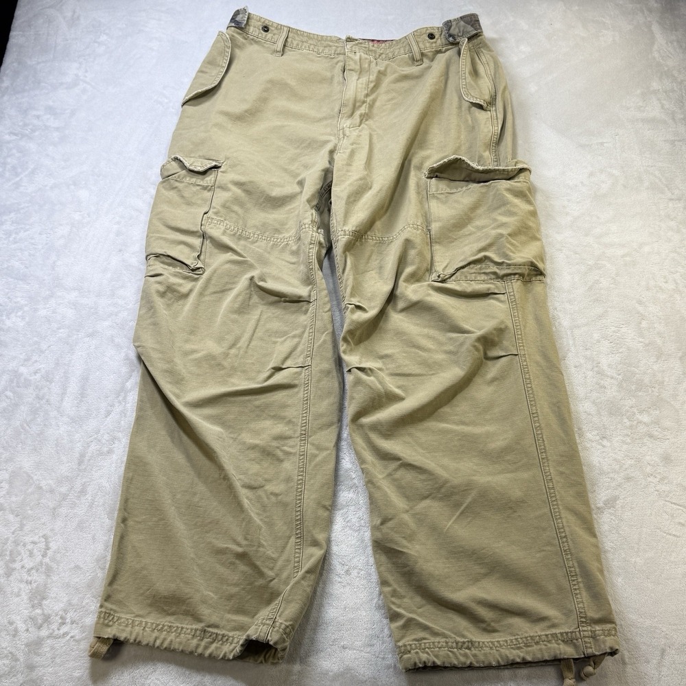 VTG Mossimo Cargo Pants 34x30 Khaki‎ Wide Leg Utility Parachute Y2K Tactical